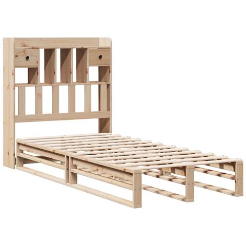 Letto Libreria Senza Materasso 90x200 Cm Legno Massello Pino - Foto 3