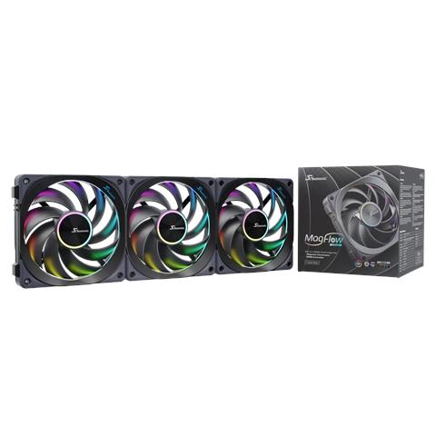 MagFlow ARGB Case per computer Ventilatore 12 cm Nero 3 pz - Foto 1