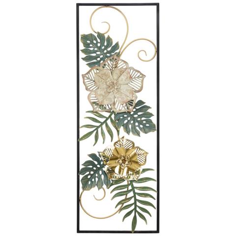 Decorazione In Metallo 3d Foglia 42 - Multicolore - Metallo - 31x4x90 Cm - Foto 1