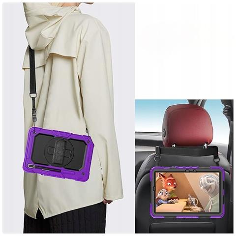 Custodia Con Cinghia Per Samsung Galaxy Tab S8/s7 11"" - Elegante Viola E Pratica - Foto 2
