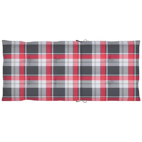 Sedie Giardino 4 Pz Con Cuscini Rossi A Quadri Massello Di Teak - Foto 8