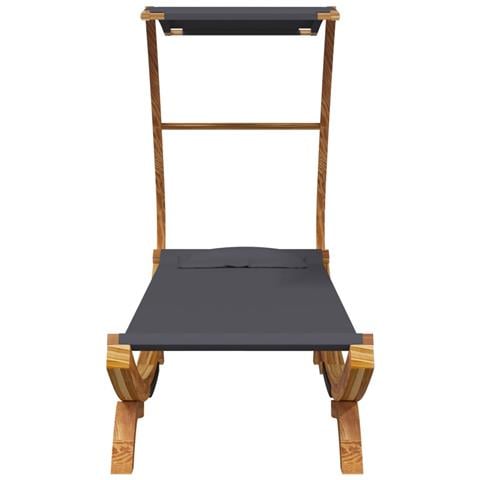 Lettino Con Tettuccio 100x190x134 Cm In Legno Curvato Antracite - Foto 2