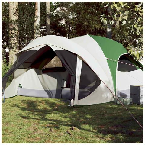 Tenda Familiare Cabina per 6 Persone Verde Impermeabile - Foto 1