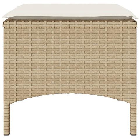 Divano Giardino 2 Posti con Tavolo e Sgabelli Beige Polyrattan - Foto 9