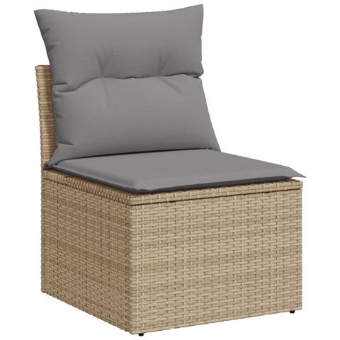 Set Divano da Giardino 13 pz con Cuscini Beige Misto Polyrattan - Foto 9