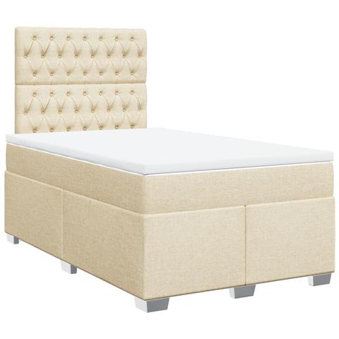 Giroletto a Molle con Materasso Crema 120x190 cm in Tessuto - Foto 1