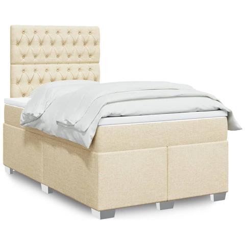 Giroletto a Molle con Materasso Crema 120x190 cm in Tessuto - Foto 2