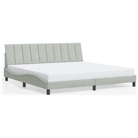 Giroletto senza Materasso Grigio Chiaro 200x200 cm Velluto - Foto 1