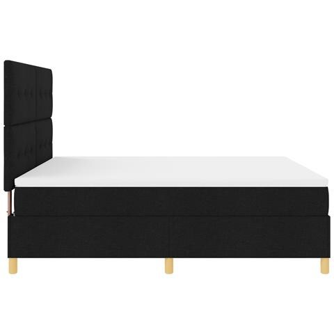 Letto con Rete a Molle e Materasso Nero Super King Tessuto - Foto 9