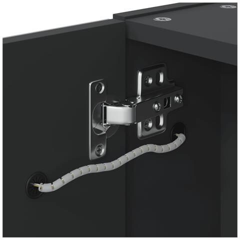 Armadietto Bagno con Specchio e LED Nero 45x13x52 cm - Foto 9