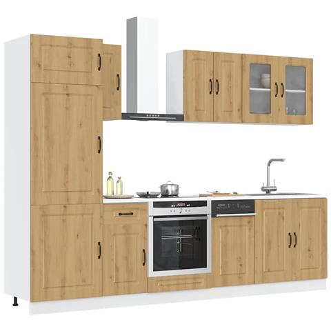 Set Mobili da Cucina 8 pz Kalmar Rovere Artigianale Truciolato - Foto 2