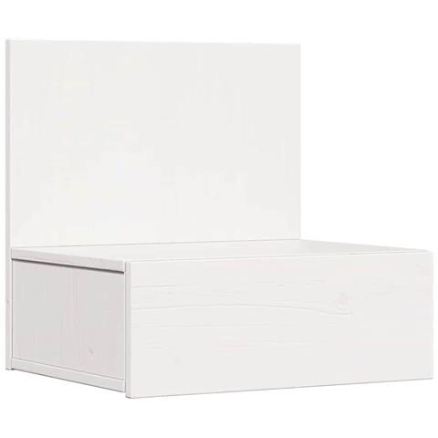 Comodino Bianco 42 x 32.5 x 40 cm Legno di pino massello - Foto 1