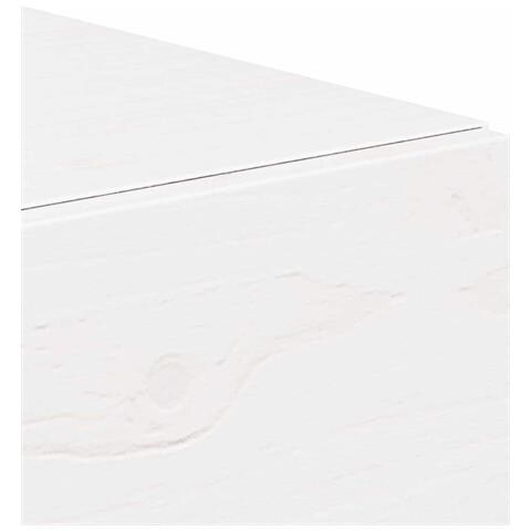 Comodino Bianco 42 x 32.5 x 40 cm Legno di pino massello - Foto 9