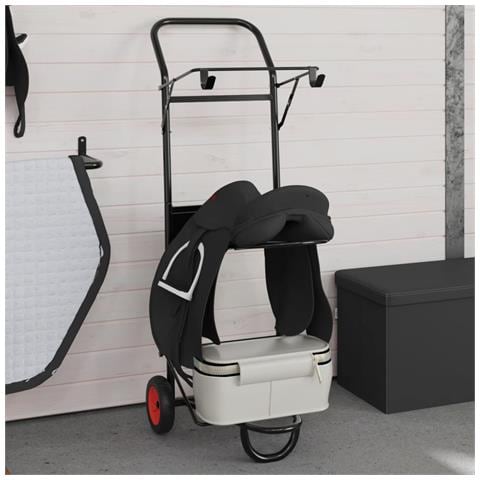 Carrello da Sella Pieghevole Nero in Acciaio - Foto 2