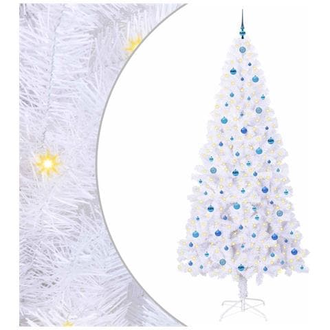 Albero di Natale artificiale Bianco 240 cm PVC e Acciaio - Foto 1
