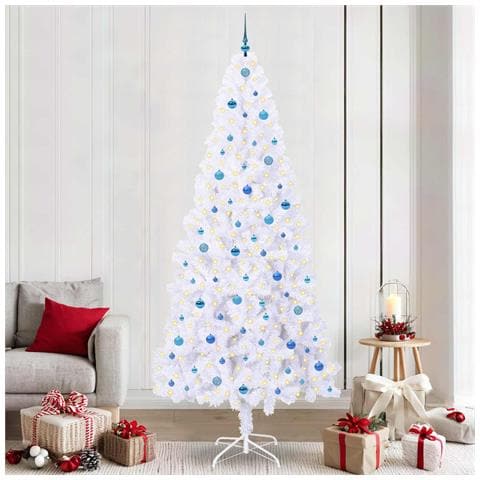Albero di Natale artificiale Bianco 240 cm PVC e Acciaio - Foto 2