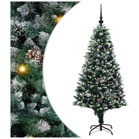 Albero di Natale artificiale con 150 LED Verde 150 cm - Foto 1