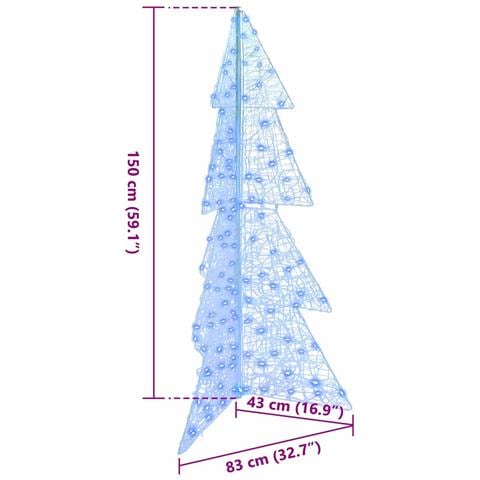 Albero di Natale con 160 LED Blu 150 cm Acrilico - Foto 8