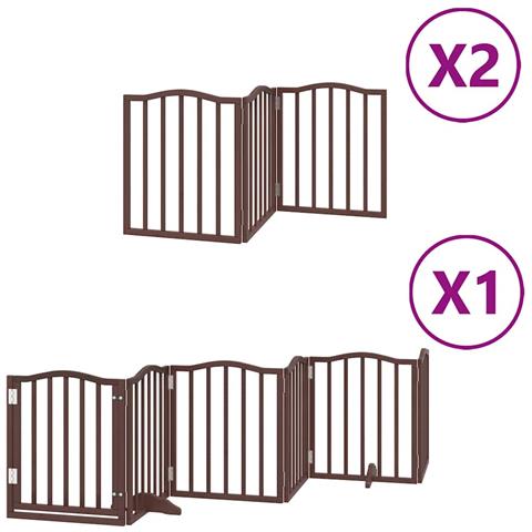 Cancello Cani Porta Pieghevole Marrone 12 Pannelli 600cm Pioppo - Foto 1
