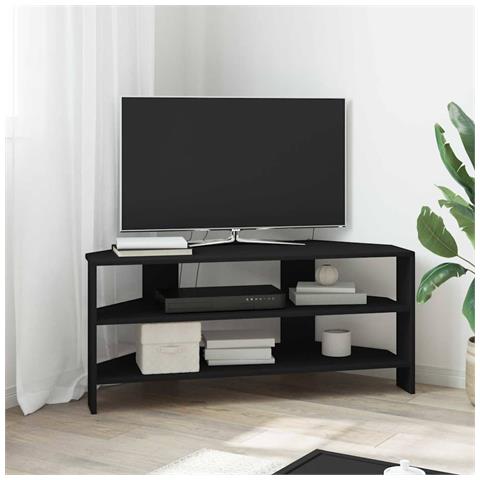 MobileTVAngolare Nero 102x40,5x45cm Legno multistrato - Foto 2