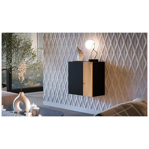 Fonteno - Mobile Pensile Un Ripiano, 49.9x50h Cm Nero Antracite - Foto 2