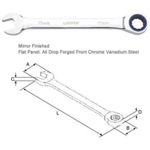 Set Chiavi A Cricchetto 12 Pezzi  8-19mm  Con Cricchetto Reversibile - Foto 2