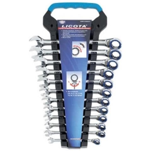 Set Chiavi A Cricchetto 12 Pezzi  8-19mm  Con Cricchetto Reversibile - Foto 1