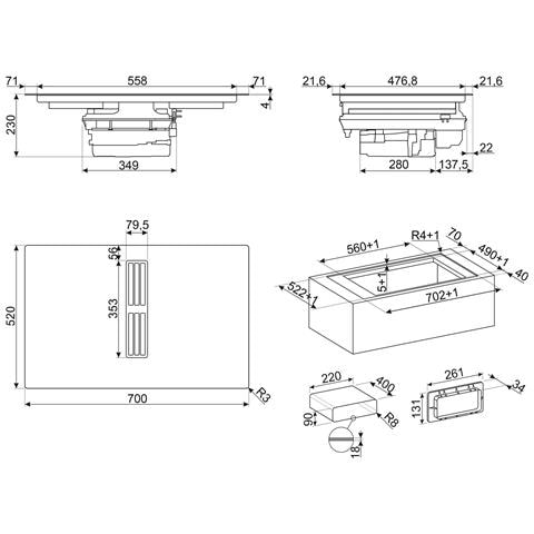 Universal HOBD472D2 piano cottura Nero Da incasso 70 cm Piano cottura a induzione 4 Fornello (i) Cappa da incasso - Foto 10