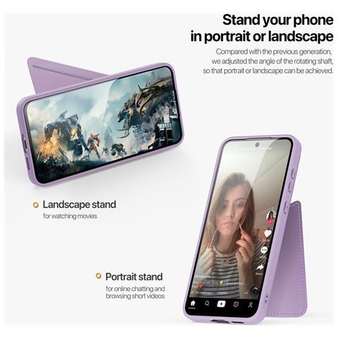 Cover per Galaxy S25+ - Pelle /PU, Viola, Con Tarjetero - Foto 2