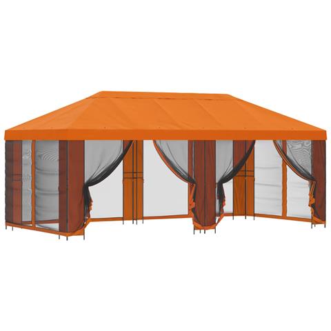 Gazebo con pareti laterali 6 x 3 m Arancione - Foto 1