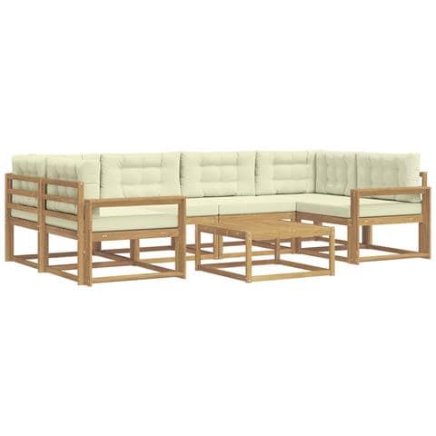 Set di divani da esterno con cuscino 5 pcs Bianco e Crema - Foto 1