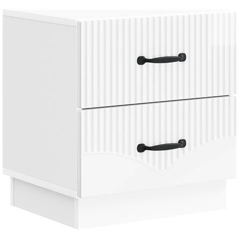 Armadio da Notte con cassetto Bianco Lucido 43 x 34,5 x 44,5 cm - Foto 1