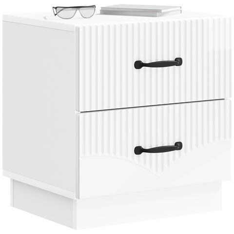 Armadio da Notte con cassetto Bianco Lucido 43 x 34,5 x 44,5 cm - Foto 2