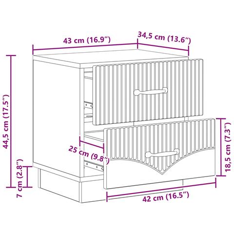 Armadio da Notte con cassetto Bianco Lucido 43 x 34,5 x 44,5 cm - Foto 9