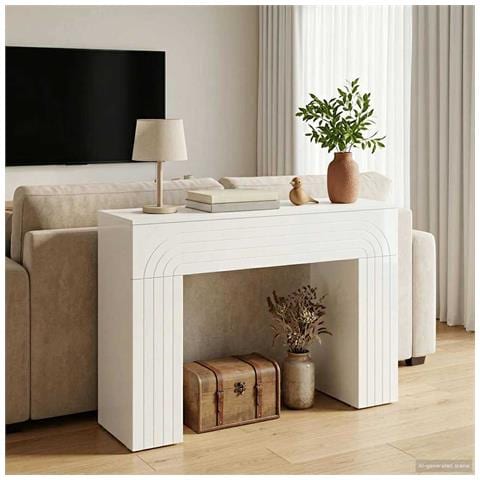 Tavolino da salotto Bianco Lucido 102 x 35 x 75 cm - Foto 2