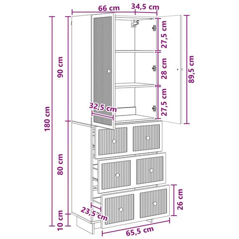 Set di armadi 2 pcs 66 x 34,5 x 90 cm Legno ingegnerizzato - Foto 8