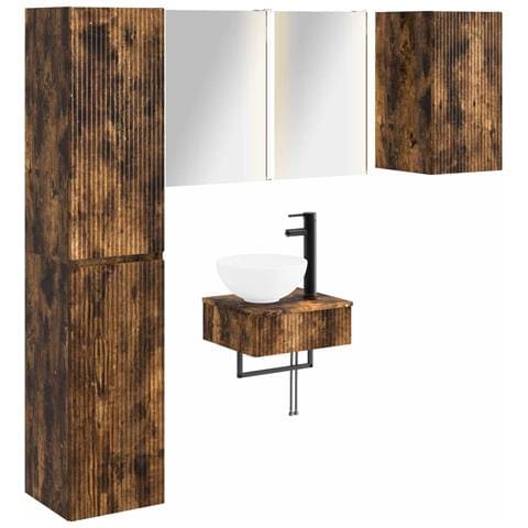Set di mobili per il bagno 5 pcs Rovere Fumo - Foto 1