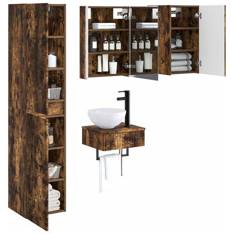 Set di mobili per il bagno 5 pcs Rovere Fumo - Foto 2