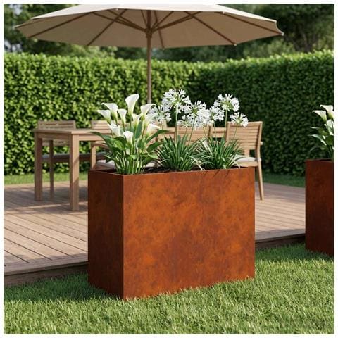 Vaso da giardino Ruggine 60 x 30 x 50 cm Acciaio Corten - Foto 2