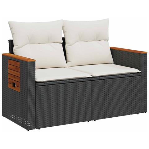 Set di divani 6 pz Nero e Bianco Crema - Foto 10