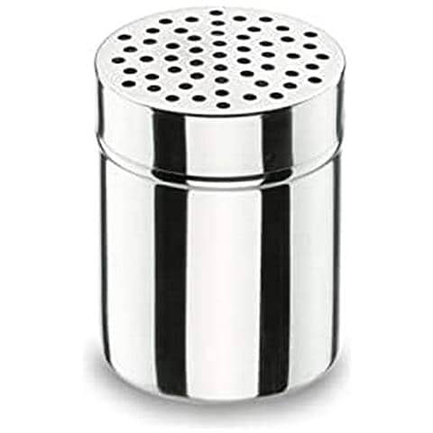 62904 - Porta spezie con foro per formaggio, acciaio inox, argento, 7,5x7,5x9,8 cm - Foto 1