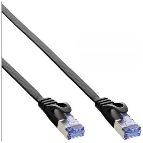 cavo patch lan piatto, ftp (u / ftp -pimf), cat. 6a (10giga), 500mhz, guaina pvc, cu (100% rame), nero, 5m - Foto 1