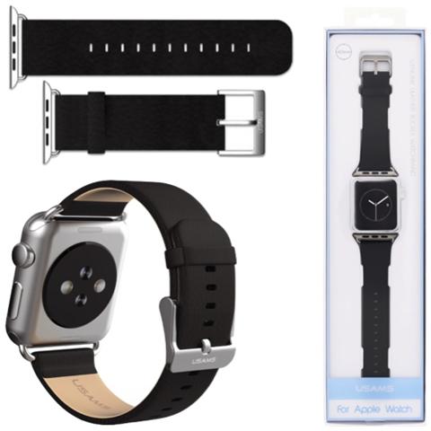 Cinturino Leather Belt per Apple Watch 42mm Nero - Foto 1