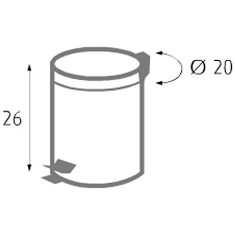 Pattumiera Acciaio Cromato Con Pedale 5 Lt Cestello Removibile Rifiuti P1580005 - Foto 2