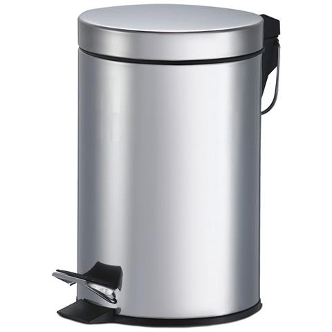Pattumiera Acciaio Cromato Con Pedale 5 Lt Cestello Removibile Rifiuti P1580005 - Foto 11