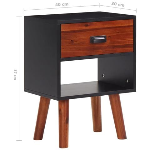 Comodino In Legno Di Acacia 40x30x58 Cm - Foto 6