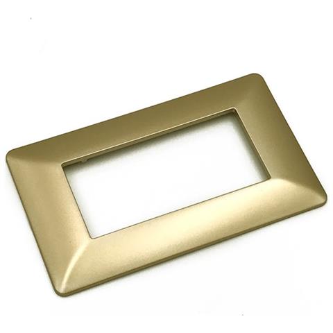 20 Placche Muro 4 Posti Moduli Oro Opaco Compatibile Tipo Bticino Matix - Foto 1