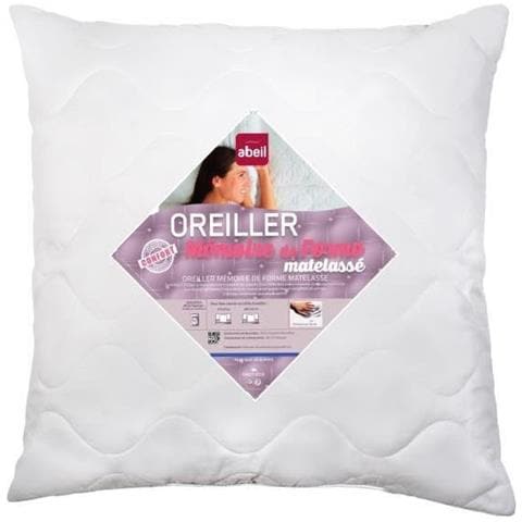 Cuscino A Memoria Di Forma Trapuntato 60 x 60 cm Bianco - Foto 1
