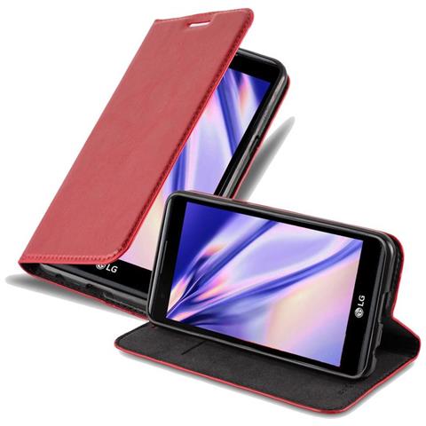 Custodia Compatibile Con Lg X Power In Rosso Mela - Coperchio Protettiva Con Chiusura Magnetica, Funzione Stand E Tasca Per Le Carte - Foto 1