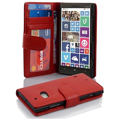 Custodia Compatibile Con Nokia Lumia 929 / 930 In Rosso Cremisi - Coperchio Protettivo Con Chiusura Magnetica E 3 Slot Per Carte - Foto 1